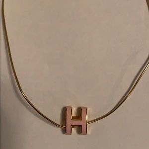 Rose Gold Lacquered Cage d’H Pendant and Necklace